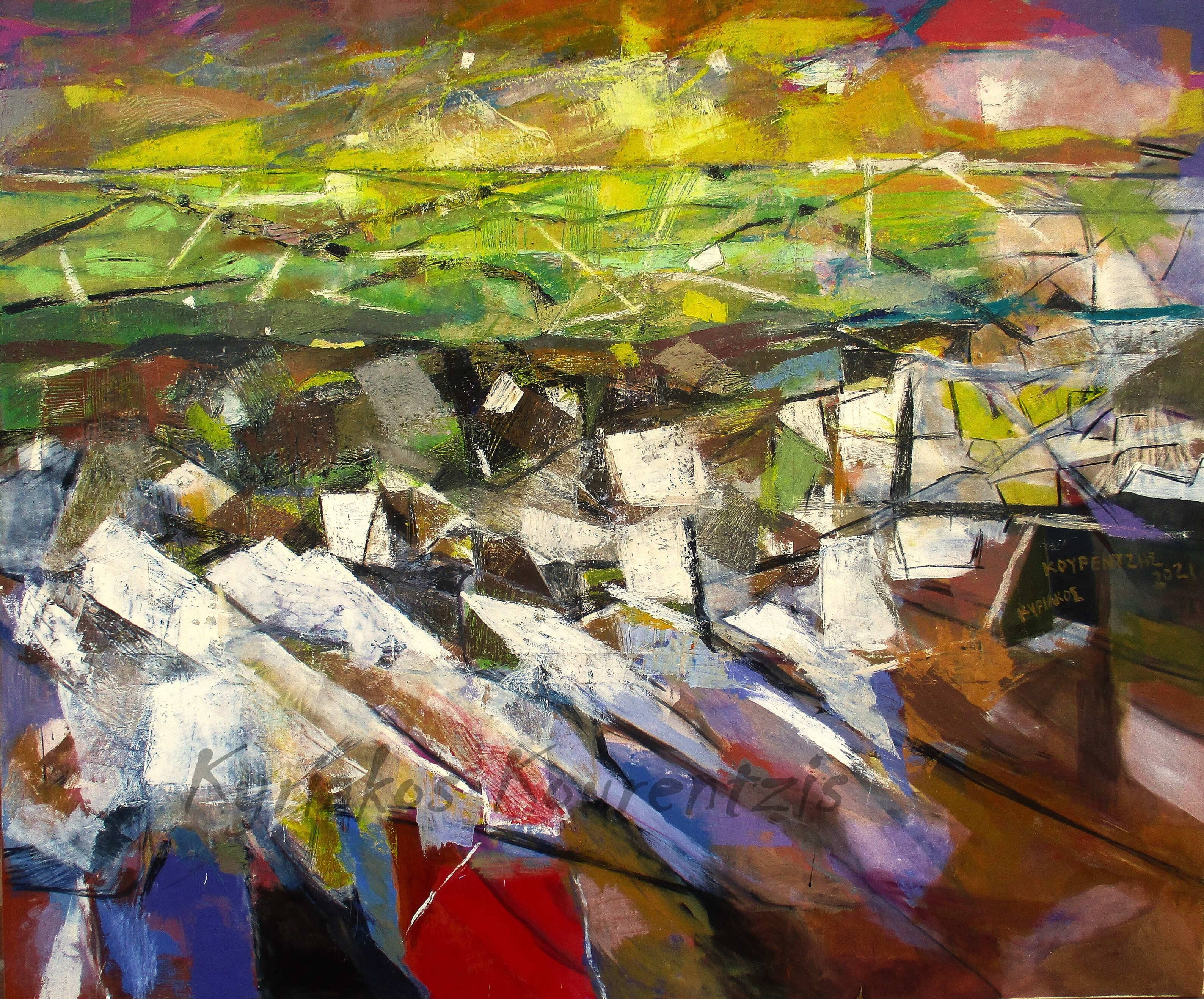 Mani - "Zara" cape| 180 x 150 cm| acrylic and oil on canvas|2021